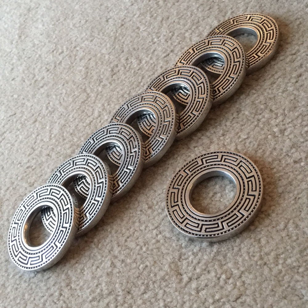 8 Greek Key Napkin Rings